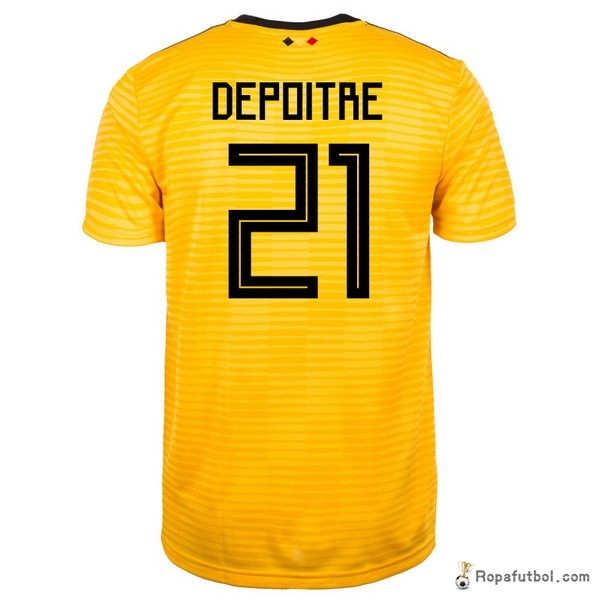 Camiseta Belgica Replica Segunda Ropa Depoitre 2018 Amarillo